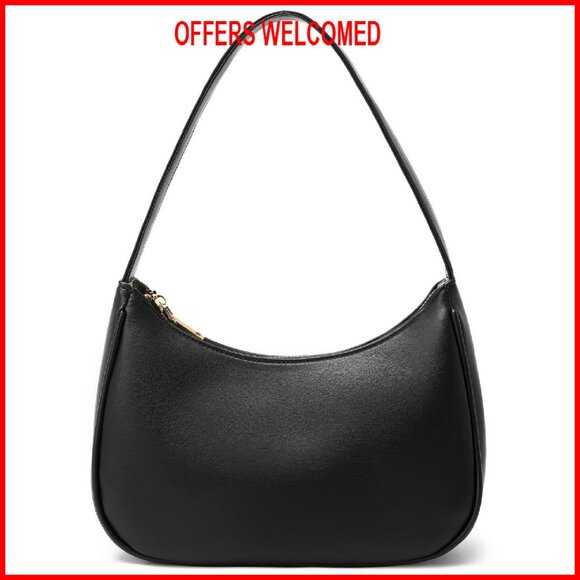 PU Leather Hobo Shoulder Bag Mini Tote with Zipper Closure - Picture 1 of 8
